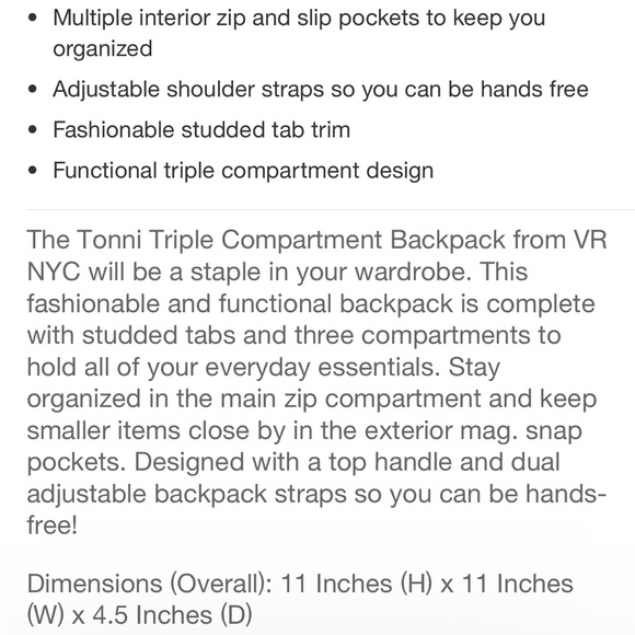 Tonni triple compartment backpack by violet ray - Picture 5 of 8